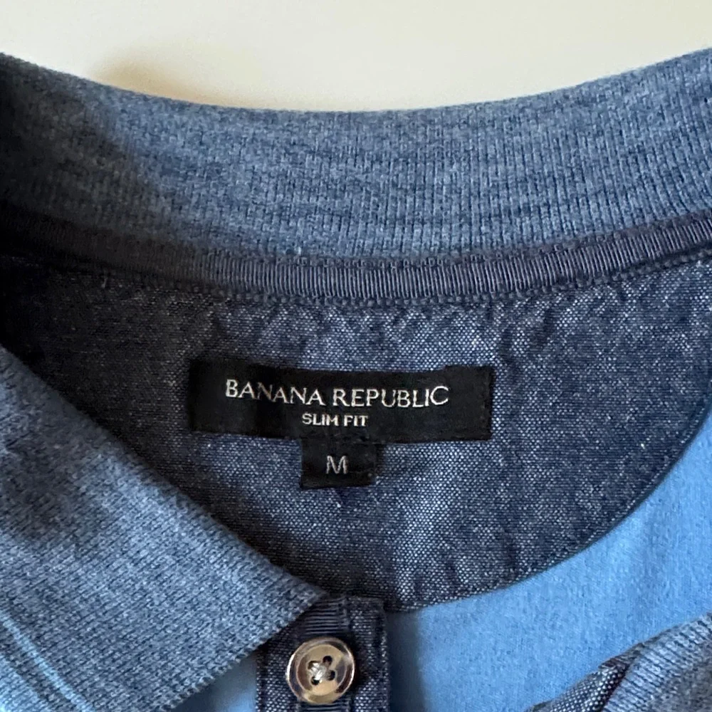 Banana Republic Light Blue Polo Shirt with Dark Blue Trim